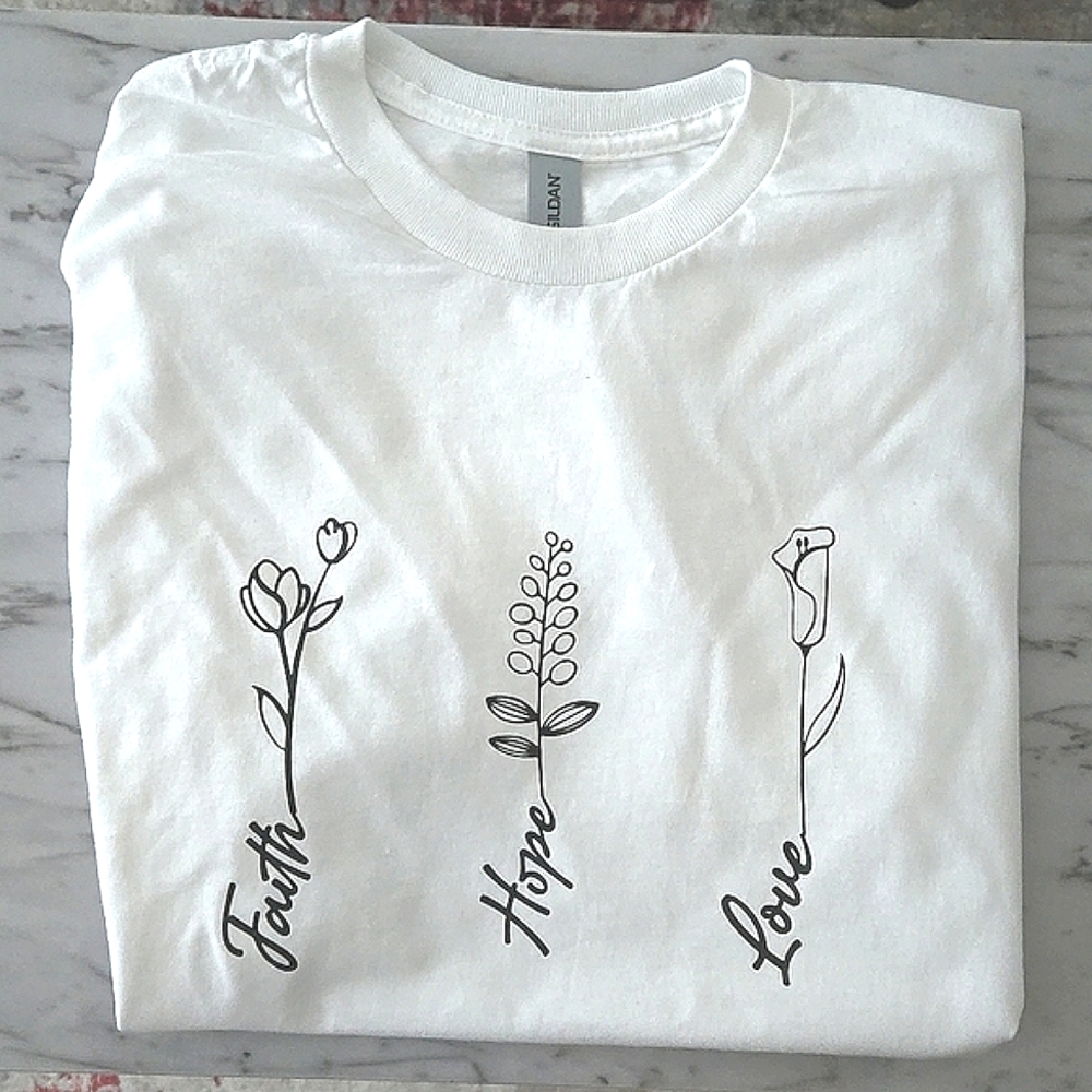 Faith Hope Love Handmade Custom Tee